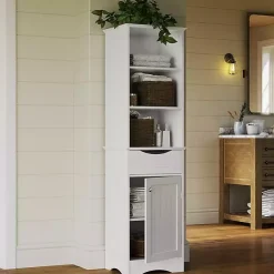 Kirklands Home Cabinets & Sideboards|Tall Open Shelves Cabinet White
