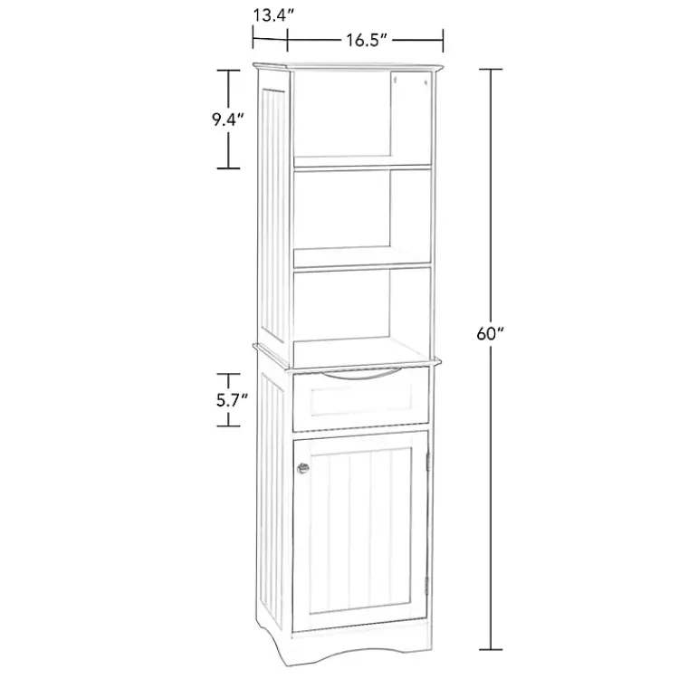 Kirklands Home Cabinets & Sideboards|Tall Open Shelves Cabinet White