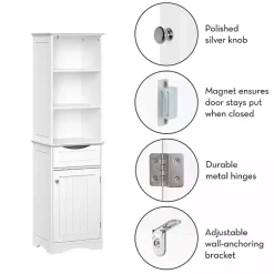Kirklands Home Cabinets & Sideboards|Tall Open Shelves Cabinet White