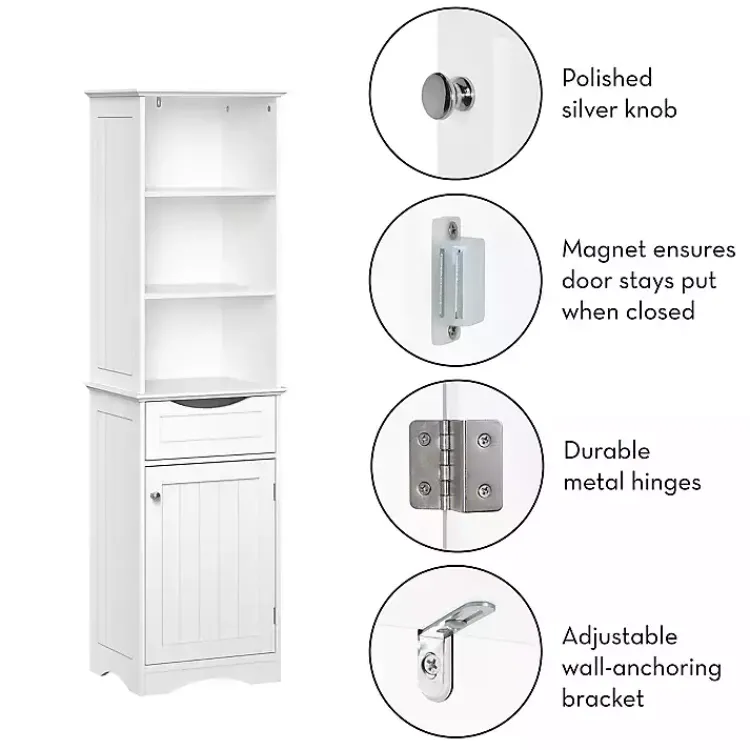 Kirklands Home Cabinets & Sideboards|Tall Open Shelves Cabinet White