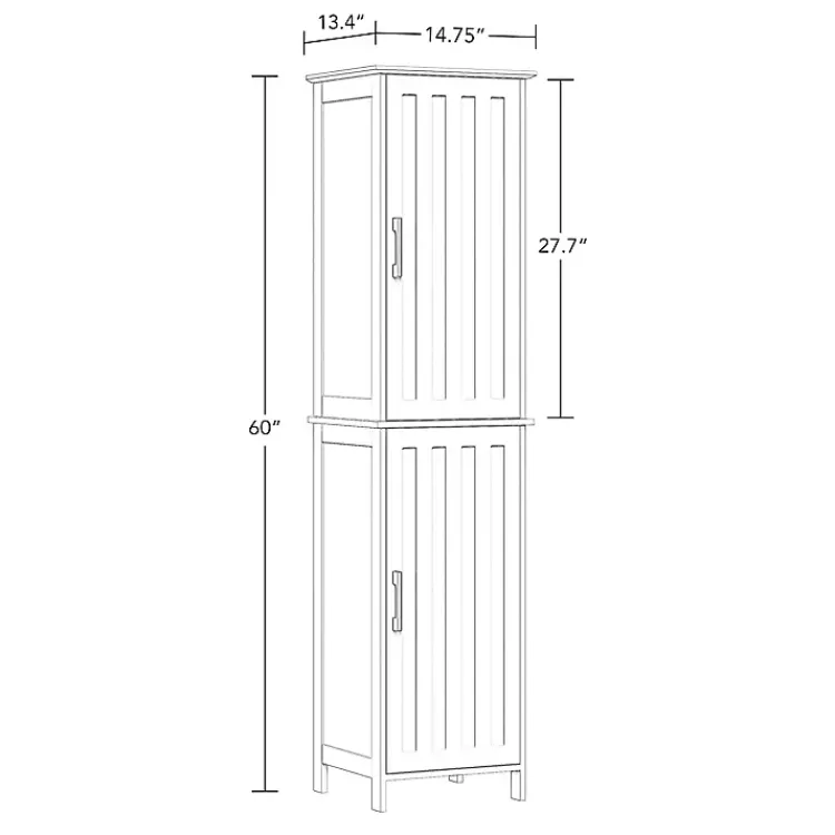 Kirklands Home Bathroom Furniture|Tall Wood 2-Door Storage Cabinet White