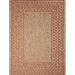 Kirklands Home Outdoor Rugs|Tan & Orange Zig Zag Indoor/Outdoor Area Rug, 5x7