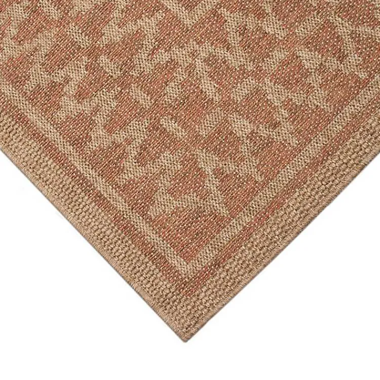 Kirklands Home Outdoor Rugs|Tan & Orange Zig Zag Indoor/Outdoor Area Rug, 5x7