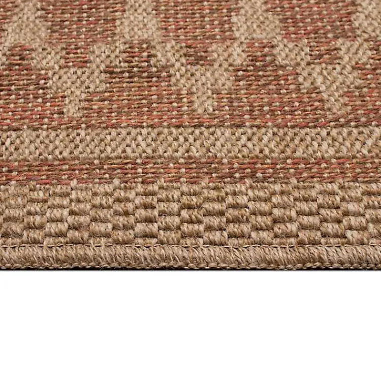 Kirklands Home Outdoor Rugs|Tan & Orange Zig Zag Indoor/Outdoor Area Rug, 5x7