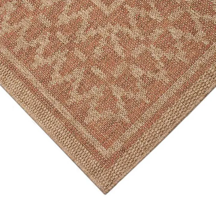 Kirklands Home Outdoor Rugs|Tan & Orange Zig Zag Indoor/Outdoor Area Rug, 7x9