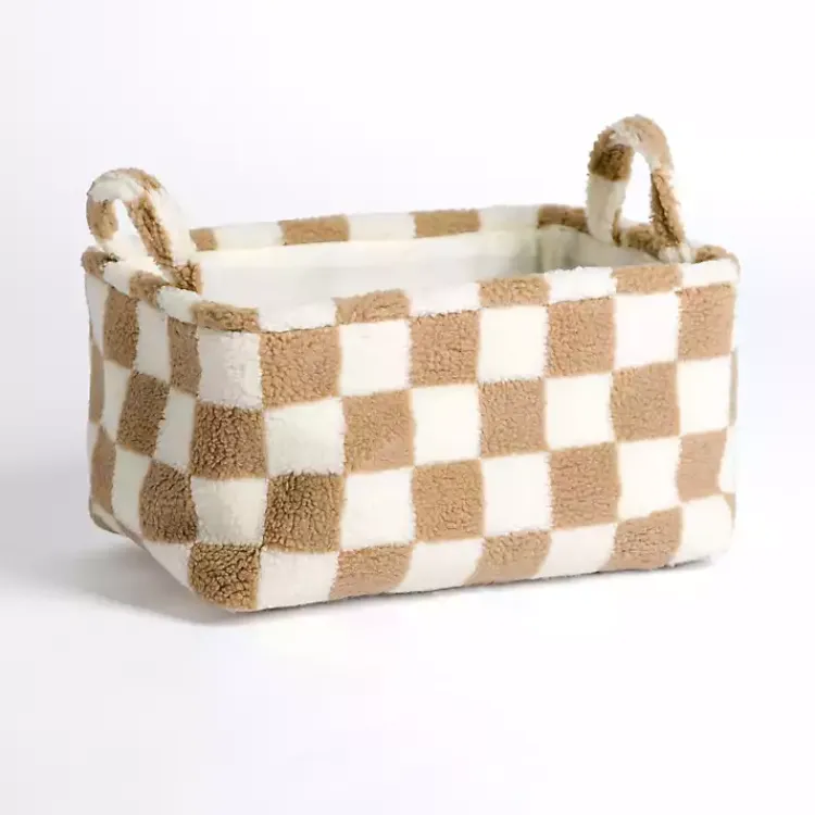 Online & White Checkered Sherpa Storage Bin Baskets & Boxes