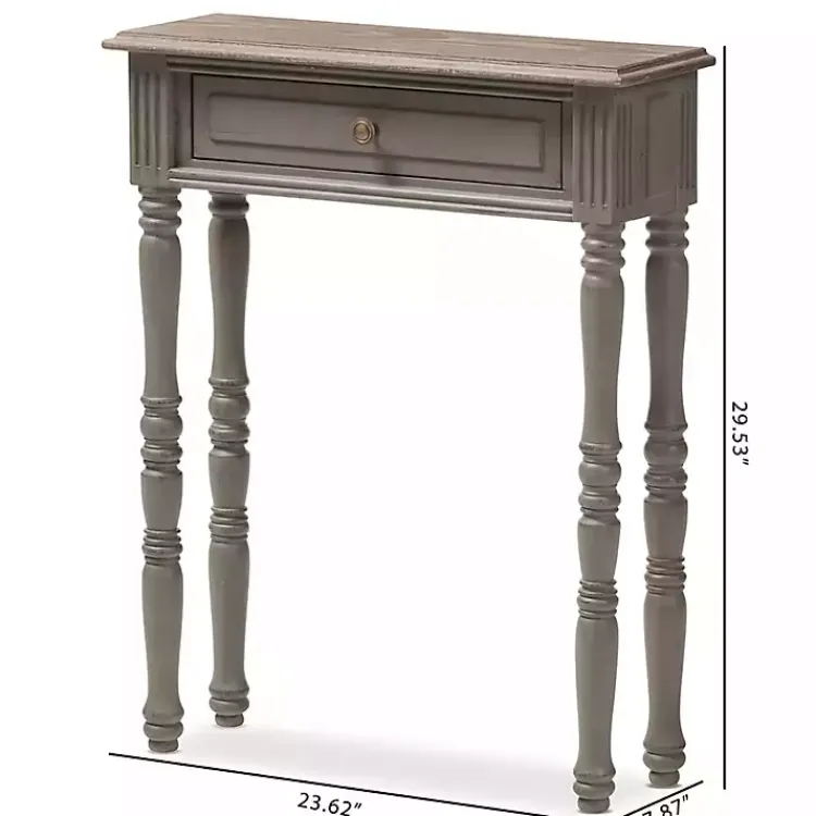 Kirklands Home Console Tables|Tan and Gray Ornate Ball Turned Console Table