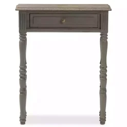 Kirklands Home Console Tables|Tan and Gray Ornate Ball Turned Console Table