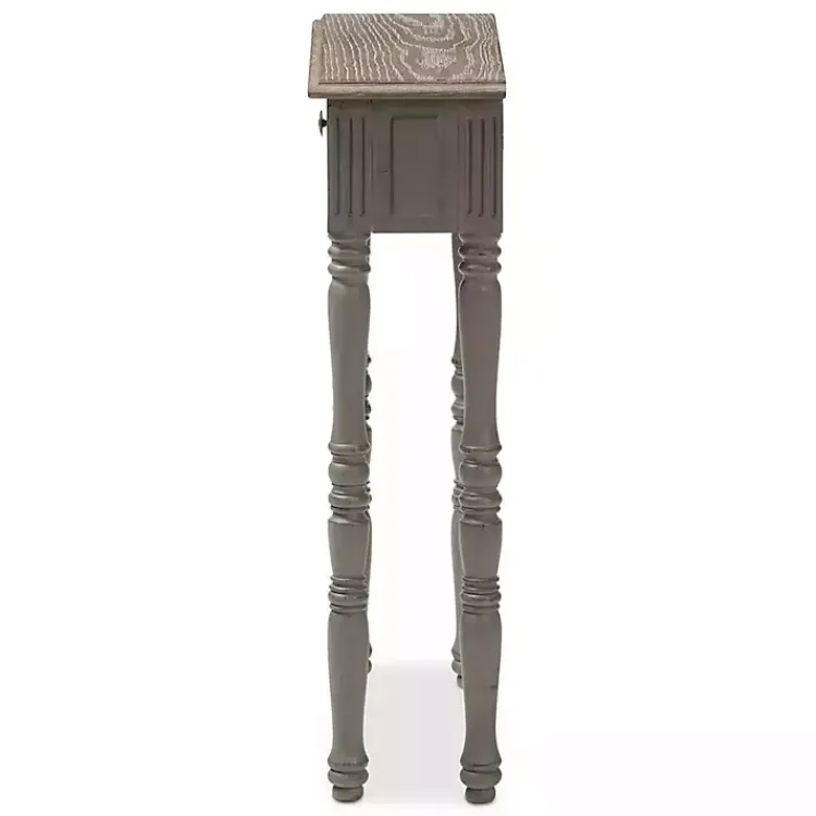 Kirklands Home Console Tables|Tan and Gray Ornate Ball Turned Console Table