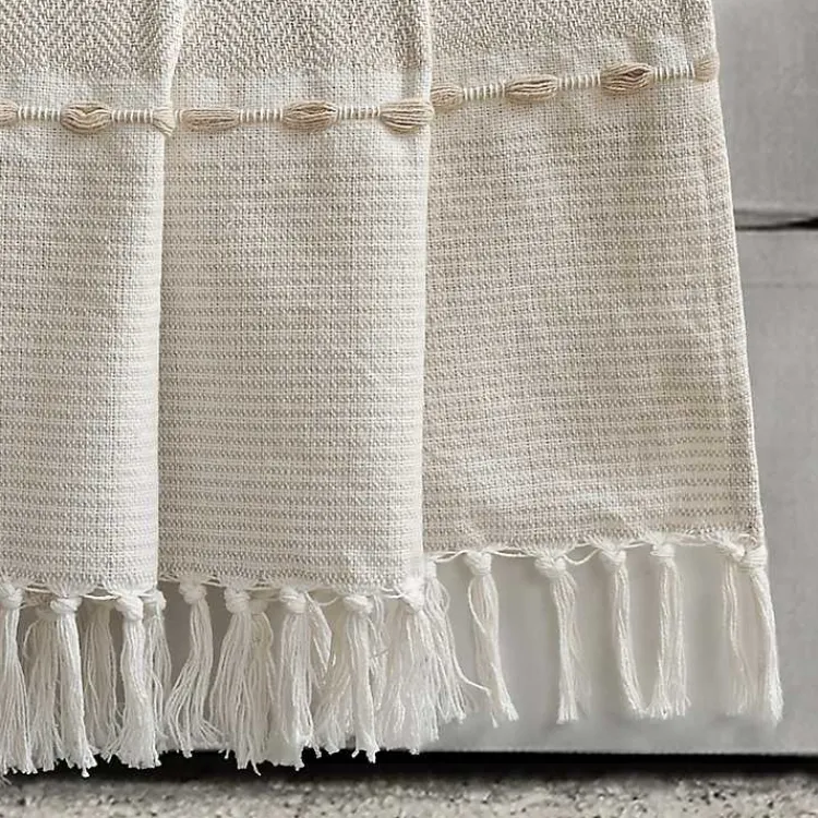 Sale Tan and White Herringbone Stripe Throw Blankets & Throws