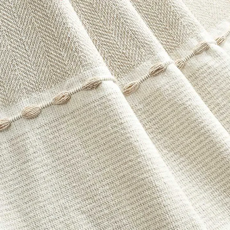 Sale Tan and White Herringbone Stripe Throw Blankets & Throws