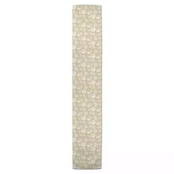 Kirklands Home Table Linens|Tan and White Wildflower Table Runner, 72 in.