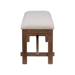 Kirklands Home Benches & Ottomans|Basketweave Upholstered Wood Bench Tan