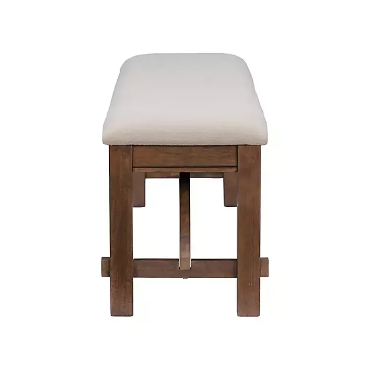 Kirklands Home Benches & Ottomans|Basketweave Upholstered Wood Bench Tan