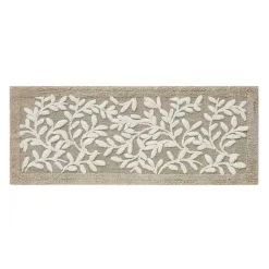 Kirklands Home Bathroom Rugs|Tan Botanical Cotton Bath Mat, 60 in.