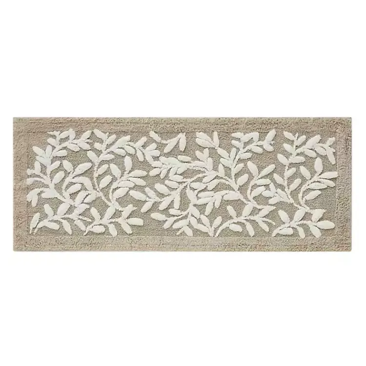 Kirklands Home Bathroom Rugs|Tan Botanical Cotton Bath Mat, 60 in.