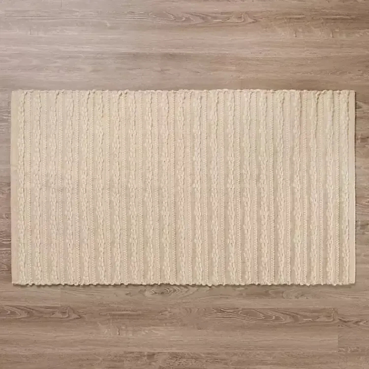 Kirklands Home Accent Rugs|Cable Knit Scatter Rug Tan