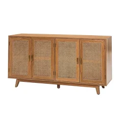 Kirklands Home Cabinets & Sideboards|Cane Wood Storage Media Cabinet Tan