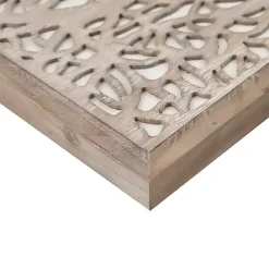 Kirklands Home Wall Plaques|Carved Wood Laurel Branches Panel Wall Plaque Tan