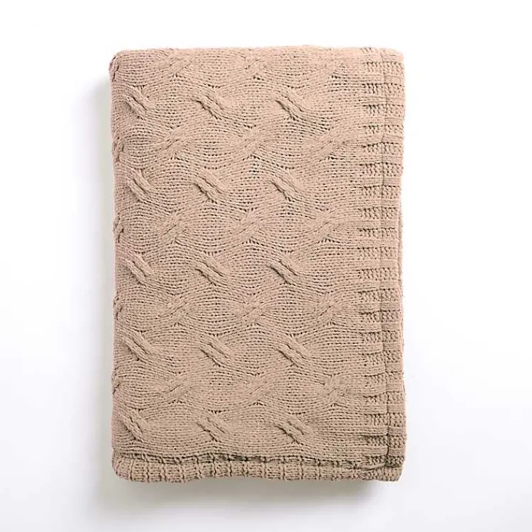 Sale Chenille Cable Knit Throw Blankets & Throws