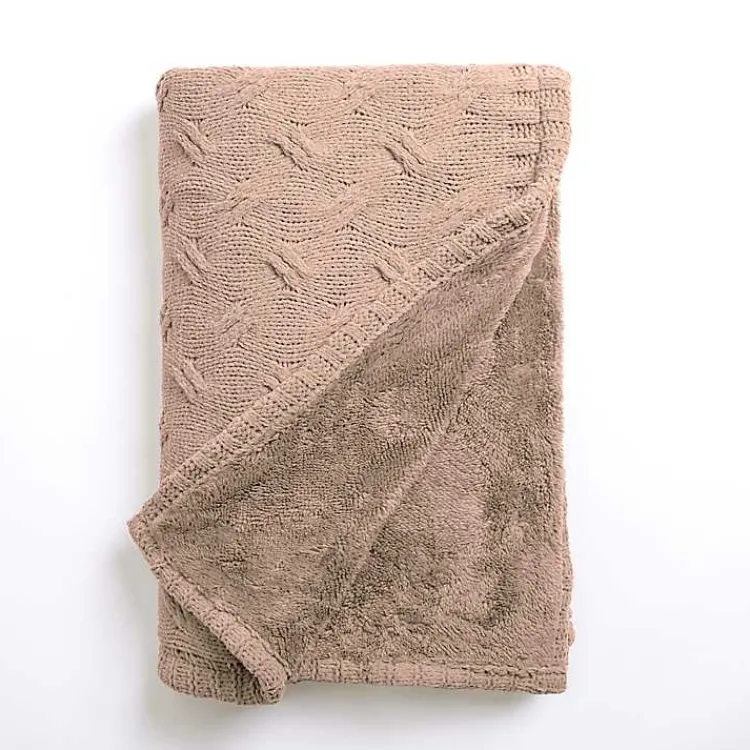 Sale Chenille Cable Knit Throw Blankets & Throws