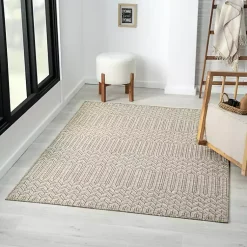 Kirklands Home Area Rugs|Chevron Indoor/Outdoor Area Rug, 7x9 Tan