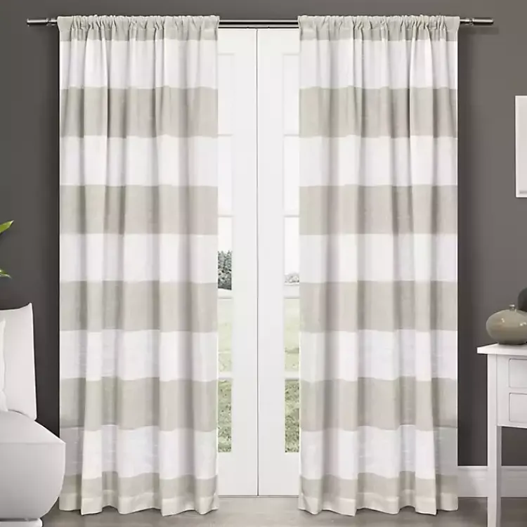 Kirklands Home Curtains & Drapes|Tan Deena Curtain Panel Set, 84 in.