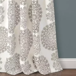 Kirklands Home Curtains & Drapes|Evie Medallion Curtain Panel Set, 95 in. Tan