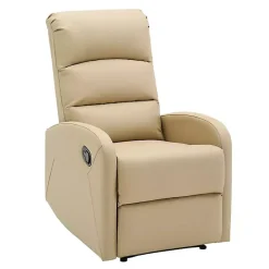 Kirklands Home Accent Chairs|Faux Leather Dormi Recliner Tan