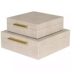 Sale Faux Shagreen 2-pc. Square Decorative Boxes Baskets & Boxes