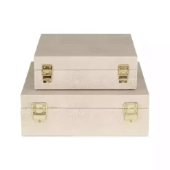 Sale Faux Shagreen 2-pc. Square Decorative Boxes Baskets & Boxes