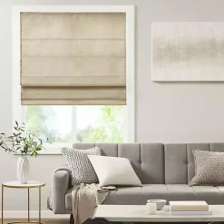 Kirklands Home Curtains & Drapes|Faux Silk Room Darkening Roman Shade, 27 in. Tan
