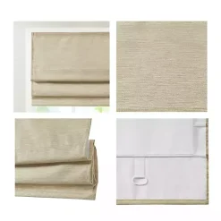 Kirklands Home Curtains & Drapes|Faux Silk Room Darkening Roman Shade, 33 in. Tan