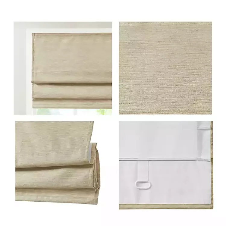 Kirklands Home Curtains & Drapes|Faux Silk Room Darkening Roman Shade, 35 in. Tan