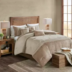 Kirklands Home Comforters|Faux Suede 7-pc. King Comforter Set Tan