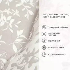 Kirklands Home Quilts|Tan Floral Reversible 3-pc. Full/Queen Quilt Set