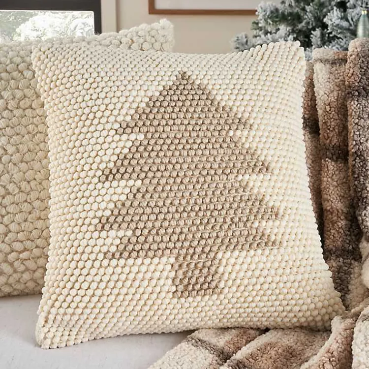 Hot Tan Looped Christmas Tree Pillow Christmas Pillows