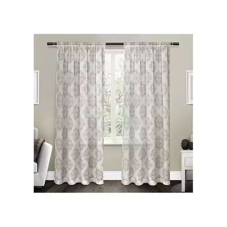 Kirklands Home Curtains & Drapes|Nagano Linen Curtain Panel Set, 96 in. Tan