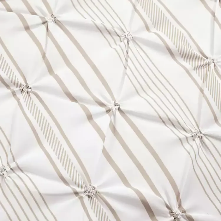 Kirklands Home Comforters|Tan Pintuck Stripe Full/Queen 5-pc. Comforter Set