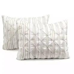 Kirklands Home Comforters|Tan Pintuck Stripe Full/Queen 5-pc. Comforter Set