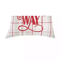 Clearance Tan Plaid Jingle All The Way Throw Pillow Christmas Pillows