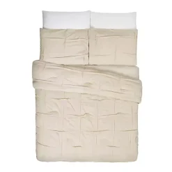 Kirklands Home Comforters|Riley Pleated 3-pc. Full/Queen Comforter Set Tan