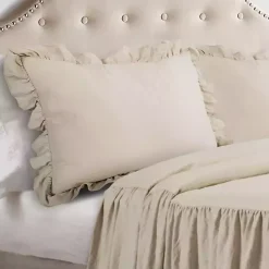 Kirklands Home Comforters|Ruffle Skirt 3-pc. Queen Comforter Set Tan