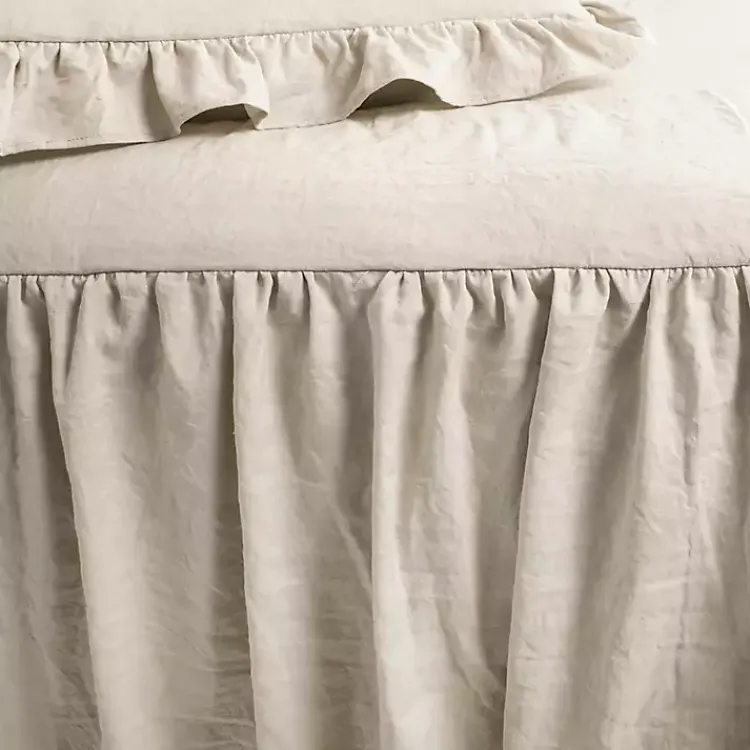 Kirklands Home Comforters|Ruffle Skirt 3-pc. Queen Comforter Set Tan