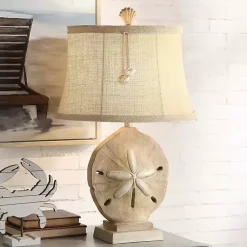 Kirklands Home Table Lamps|Sand Dollar Table Lamp Tan