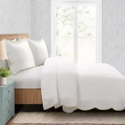 Kirklands Home Comforters|Tan Scalloped Edge 3-pc. Full/Queen Comforter Set