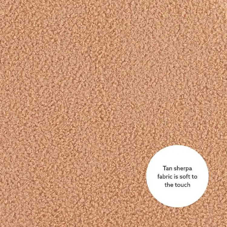 Kirklands Home Benches & Ottomans|Sherpa Upholstered Storage Ottoman Tan