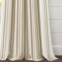 Kirklands Home Curtains & Drapes|Stripe Farmhouse Curtain Panel Set, 95 in. Tan