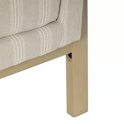 Kirklands Home Accent Chairs|Tan Striped Upholstered Wood Frame Armchair