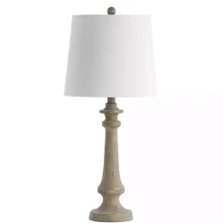 Kirklands Home Table Lamps|Tan Tapered Column Rhett Table Lamp White